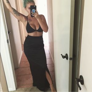 Silk Oleg Cassini maxi skirt